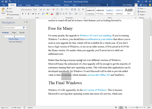 Word 2016 Preview
