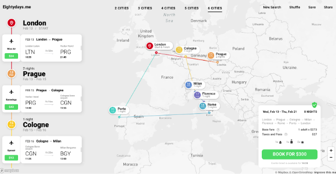 EightyDays предлагает европейские поездки по нескольким направлениям