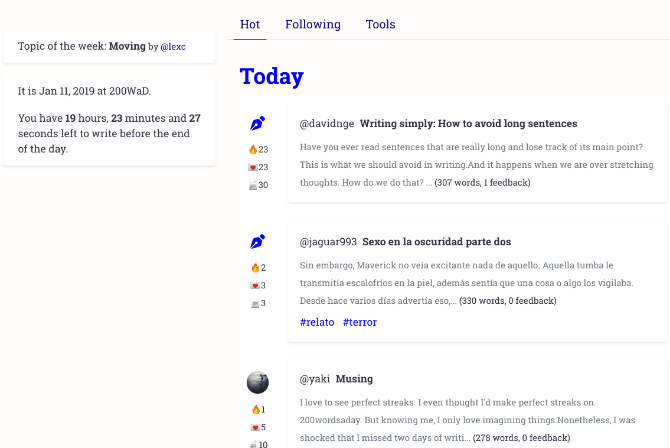 200 слов в день устанавливает привычки писать с поддержкой сообщества в Slack