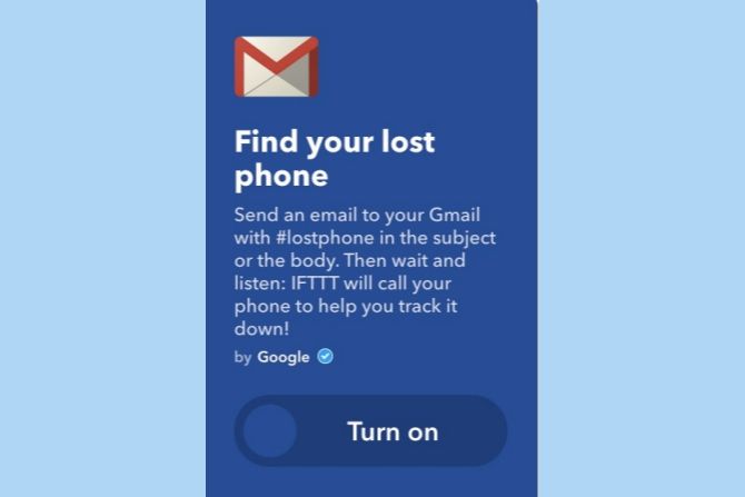 ifttt gmail найти потерянный телефон