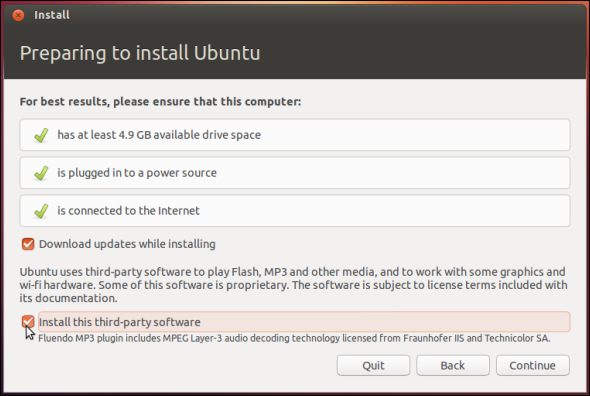 Сделав Linux подлинной заменой Windows, установите стороннее программное обеспечение при установке Ubuntu