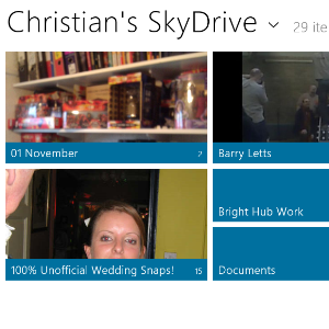 Интерфейс Windows 8 SkyDrive