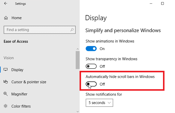 Как всегда показывать полосы прокрутки в Windows Store Apps 10 полос прокрутки