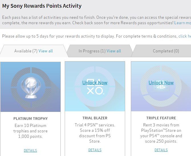 Как заработать подарочные карты с призами PlayStation Sony Rewards Unlock Trophies