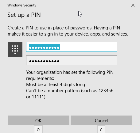Windows 10 установить пин-пароль