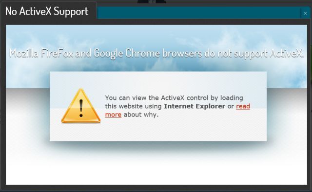 Нет поддержки ActiveX