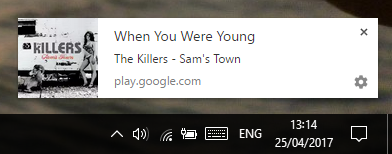 Google Play Music Desktop уведомления