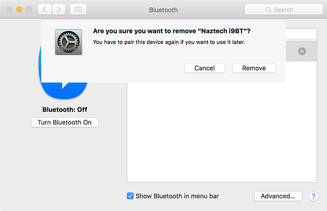 удалить устройство Bluetooth