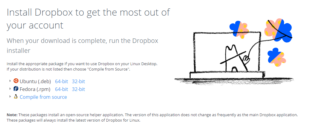 Варианты Linux для Dropbox