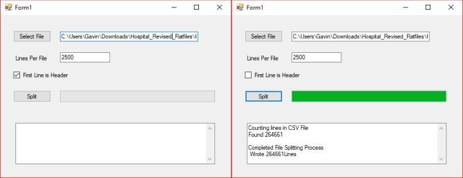 Как разбить огромную электронную таблицу CSV Excel на отдельные файлы CSV Chunker до и после