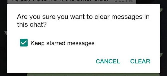 WhatsApp очистить чат