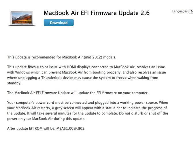 устаревшая прошивка efi mac риск
