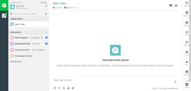 Flock vs. Slack: Какой инструмент командной коммуникации лучше для вас? интерфейс стада