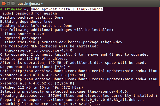 Как скомпилировать ваше собственное ядро ​​Linux Исходный код Debian Linux