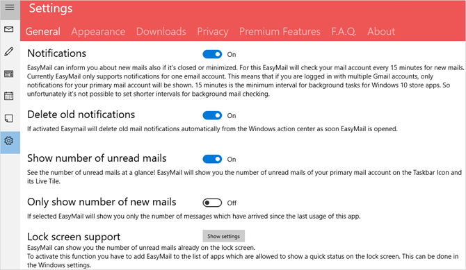 легкая почта для приложения Gmail для Windows