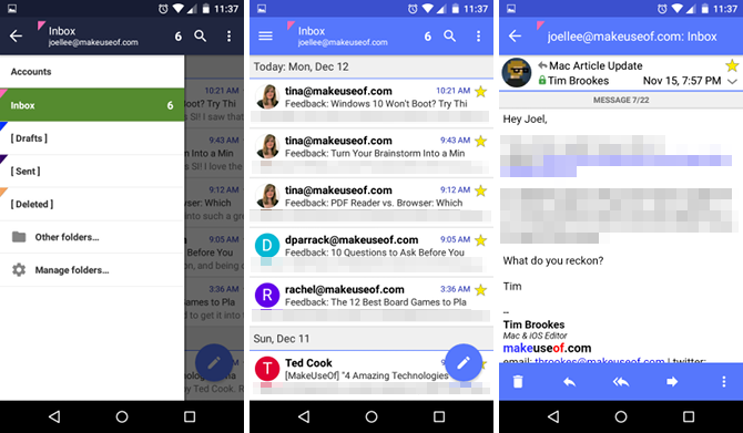 Android-приложение электронной почты,-аква-почта