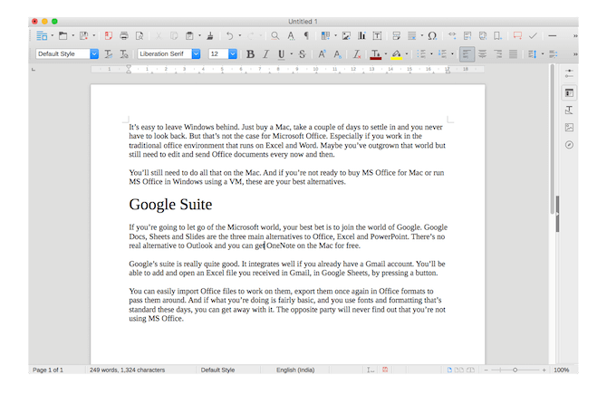 Mac Office Альтернативы Автор LibreOffice