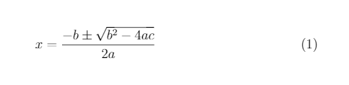 LaTeX квадратное уравнение