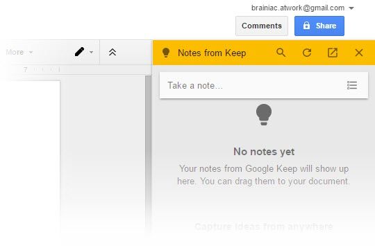 Используйте Google Keep в Документах Google одним кликом Google Keep Drag Notes
