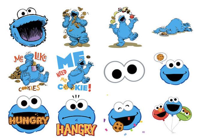 Cookie Monster Набор стикеров iMessage