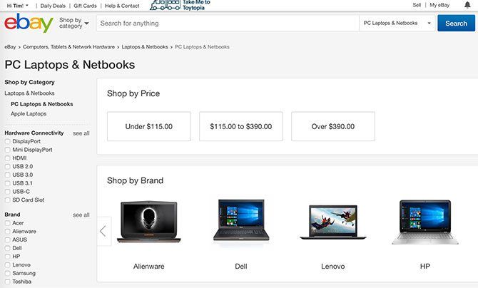 eBay Подержанные ноутбуки и ноутбуки