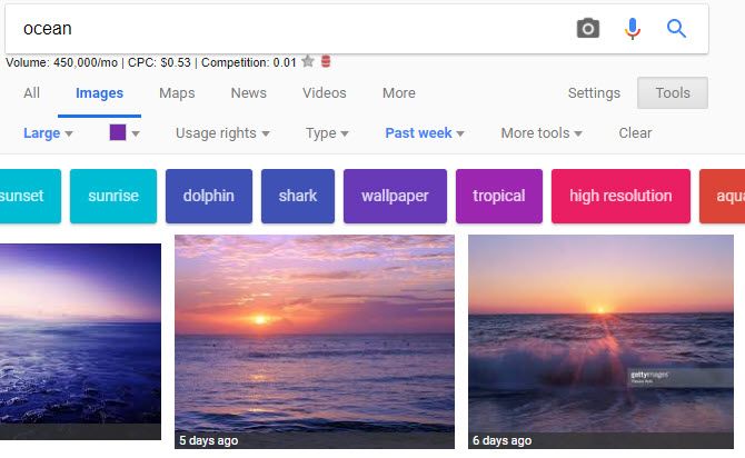 Инструменты поиска картинок Google