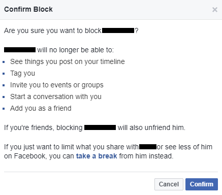 блок facebook