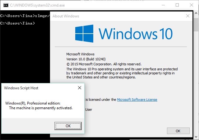 Лицензия Windows 10 Build 10240