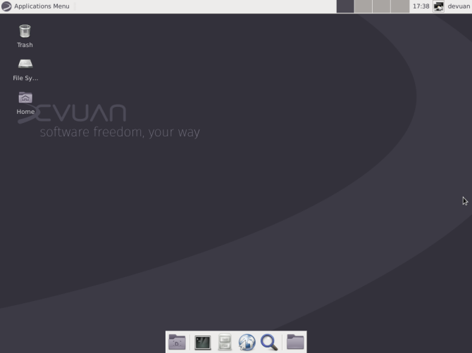 Devuan использует рабочую среду Xfce