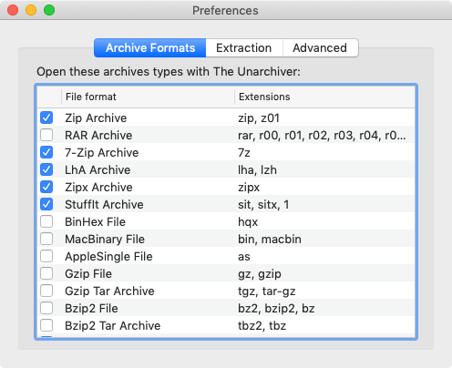 Unarchiver для Mac