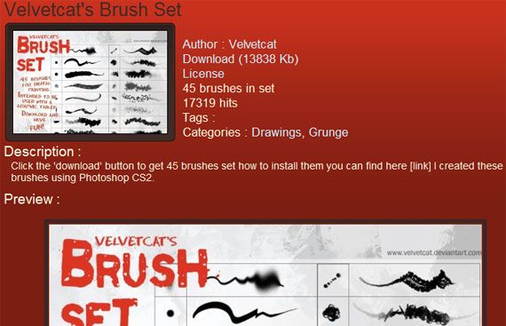 6 лучших сайтов для загрузки бесплатных кистей Photoshop brushking2