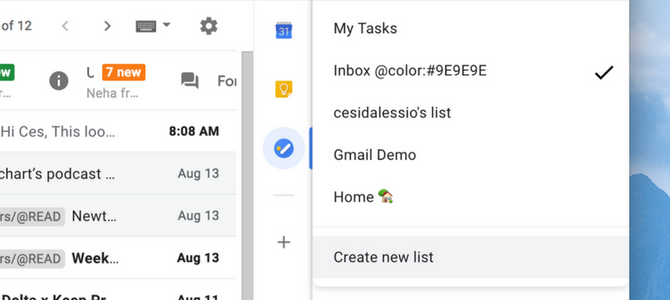 Создать новый список задач - Google Tasks