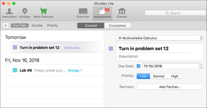 iStudiez Lite на Mac