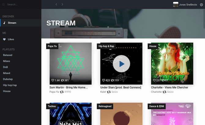 SoundCloud приложения для потоковой передачи обнаружить музыку Auryo