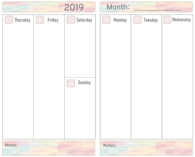 Создайте свою собственную зону' /></p>
<p>Мы не слишком далеки от нового года, поэтому давайте подготовимся к нему с планировщиком, созданным на 2019 год. Благодаря бесплатной печати вашей собственной зоны вы поймете, почему нам все еще нужны планировщики бумаги в эпоху смартфонов</p>
<p>,</p>
<p>Планировщик доступен в двух вариантах: со недели, начинающейся в понедельник или начинающейся в воскресенье. Понедельник-старт — лучший вариант, так как он дает вам больше места для рабочих дней, когда вы будете делать больше вещей. Для чего-то, что требует внимания в течение недели, используйте поле &laquo;Заметки&raquo; в нижней части.</p>
<p>Для планировщика доступны вертикальные и горизонтальные макеты, поэтому выберите то, что вы предпочитаете. Вертикаль нам выглядит лучше, так как вы можете использовать ее как простой список дел или даже добавить несколько заметок снизу вверх.</p>
<p>Веб-сайт также содержит ссылки на версию планировщика 2018 года, если вы хотите начать прямо сейчас, не дожидаясь наступления нового года.</p>
<h2>Попробуйте другие планировщики</h2>
<p>Особенность списков дел, планировщиков и других методов повышения производительности заключается в том, что ничто не является универсальным решением для всех. Различные методы работают для разных людей, поэтому важно определить правильного планировщика и распечатать его.</p>
<p>Например, если управление временем — ваша большая проблема, попробуйте планировщик для печати с блокировкой времени</p>
<p>, Эти планировщики дают вам основанные на времени цели для ваших задач, помогая вам сделать вещи раньше срока.</p>
<p><div class=