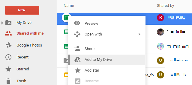 Google Drive поделился со мной