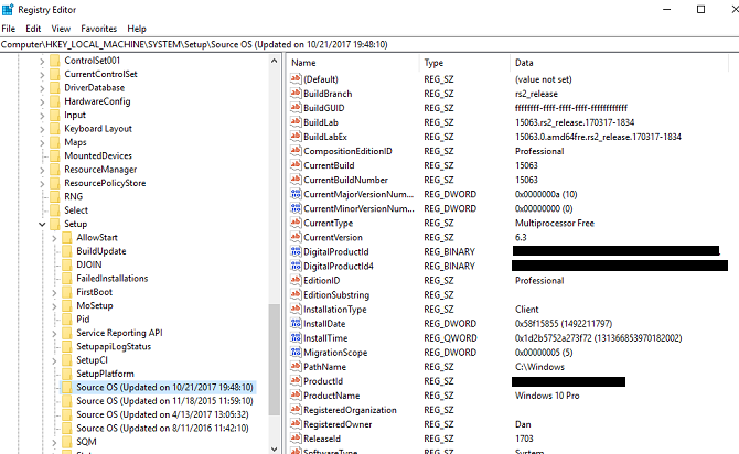 Как просмотреть всю историю обновлений Windows в виде списка regeditor 670x412