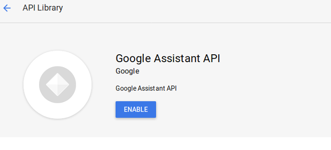 Включить Google Assistant API