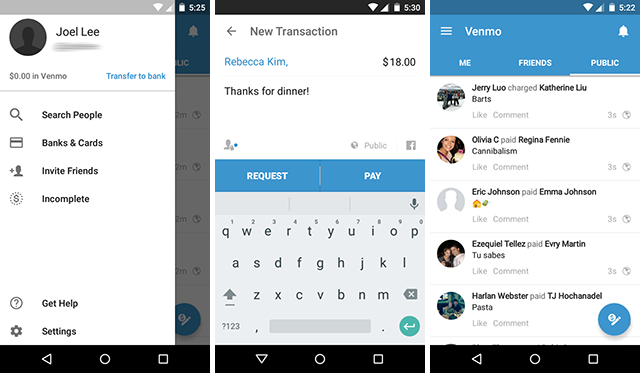 Android-отправить деньги-сравнить-venmo