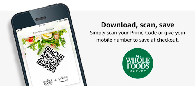 Как получить Амазон Прайм Скидки на Whole Foods Market Whole Foods QR-код