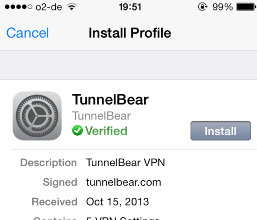 Настройте VPN на своем iPhone за считанные минуты с Tunnelbear tunnelbear5