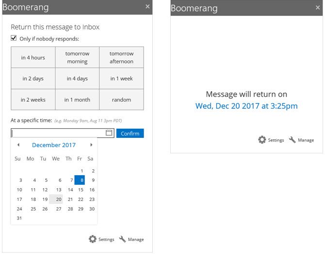 Boomerang Outlook Надстройка для напоминаний