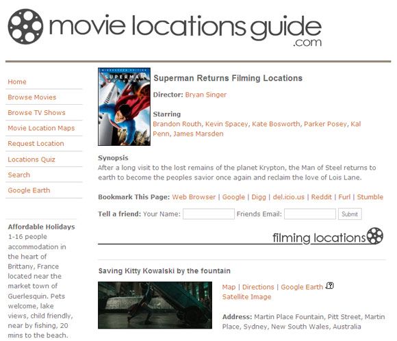 поиск мест в фильмах