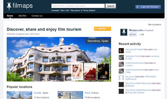 поиск мест в фильмах