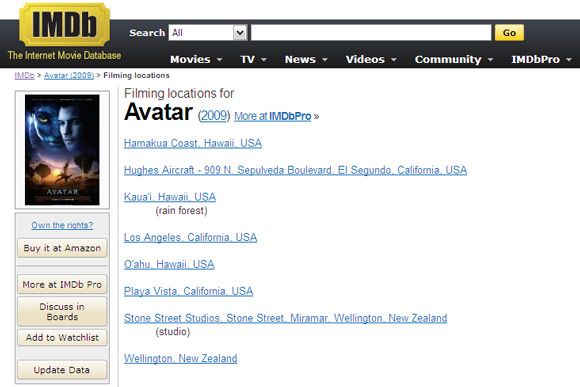 посещать локации фильмов