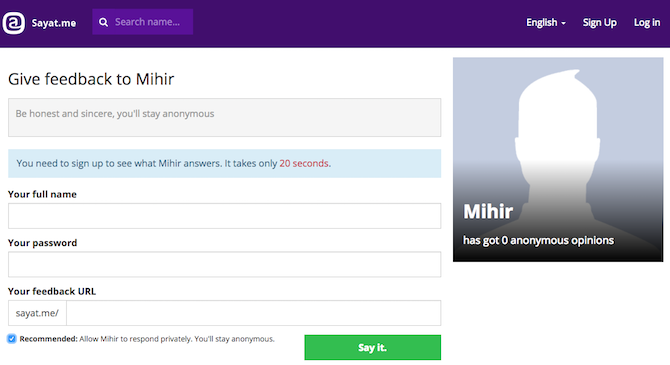 анонимное приложение сайат