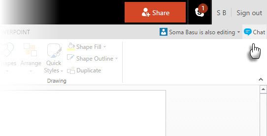 PowerPoint - пузырь чата Skype
