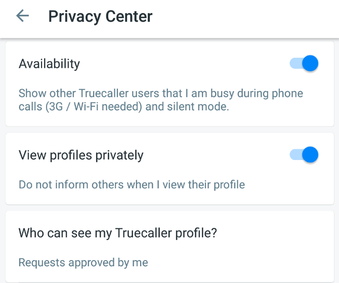 Конфиденциальность Truecaller