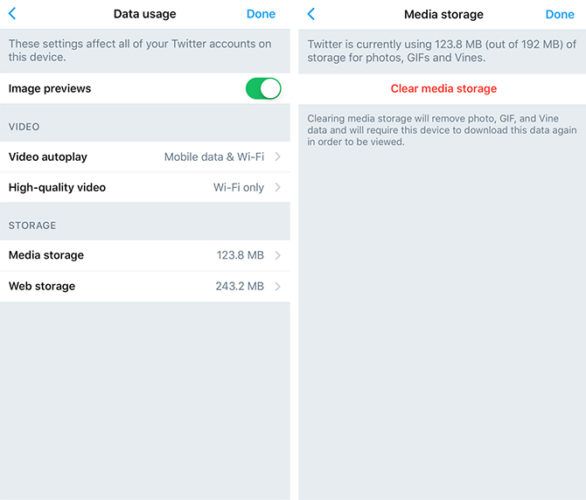 Как исправить твиттер из Wasting Space на Android и iPhone TwitteriOSCache 586x500