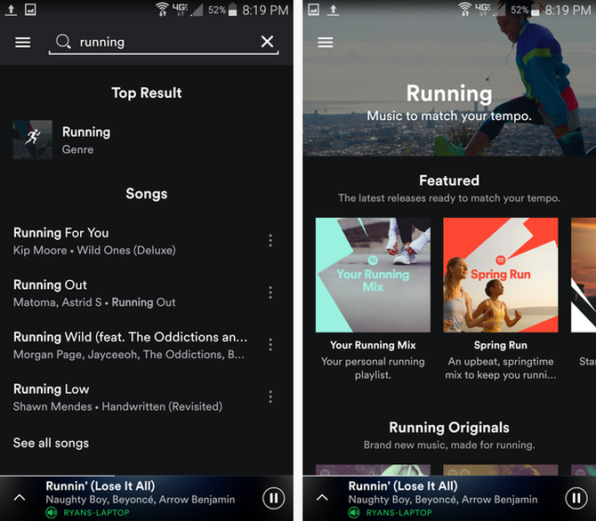 Приложение Spotify на Android